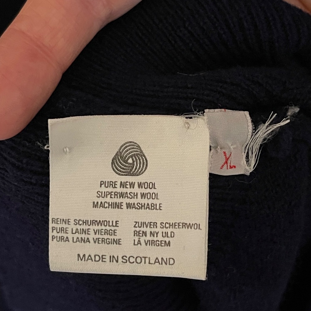 Men's - Pringle Sports - Wool V-Neck Navy Golf Sweater - Sz. XL - Picture 7 of 7